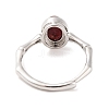 Oval Natural Red Lepidolite Adjustable Rings RJEW-Q817-04P-01-3