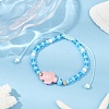 Tortoise Synthetic Turquoise Braided Bead Bracelets for Women BJEW-JB11694-1