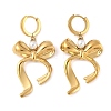 304 Stainless Steel Bowknot Hoop Earrrings EJEW-U065-04G-2