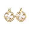 Brass Micro Pave Clear Cubic Zirconia Pendants KK-B083-17G-03-1