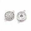 Flat Round Tibetan Style Alloy Links connectors TIBEP-R345-11AS-RS-2