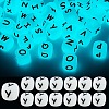20Pcs Luminous Cube Letter Silicone Beads 12x12x12mm Square Dice Alphabet Beads with 2mm Hole Spacer Loose Letter Beads for Bracelet Necklace Jewelry Making JX437Y-1
