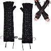 Polyester Lady Tulle Lace Oversleeve Gloves AJEW-WH0596-073B-1