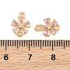 Brass Pave Pink Cubic Zirconia Connector Charms CU-CBAA6E8-01G-3