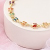 Butterfly Brass Link Bracelets for Woman BJEW-S157-03G-2