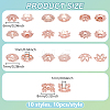 100Pcs 10 Styles Brass Bead Caps KK-PH0012-35RG-2