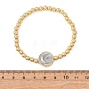 Brass Round Beads Stretch Bracelets for Women BJEW-H640-03B-GP-5
