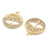 Brass Pave Cubic Zirconia Pendants KK-U009-10I-G-2