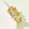 304 Stainless Steel Cubic Zirconia Cuff Open Rings for Women RJEW-Z122-02G-02-3