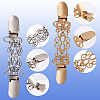 4Pcs 4 Styles Rectangle Zinc Alloy & Iron & Rhinestone Cardigan Clips AJEW-GF0010-43-6