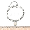 304 Stainless Steel Coffee Bean & Cable Cahin Charm Bracelets for Women BJEW-U024-01P-5