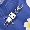 Alloy Rhinestone Robot Pendant Decorations HJEW-JM04372-2
