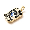 Tarot Card Brass Enamel Pendents KK-R212-02G-02-2