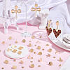 32Pcs 201 Stainless Steel Flat Round Stud Earring Findings STAS-BBC0008-90G-4