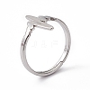 201 Stainless Steel Heart Beat Adjustable Ring for Women RJEW-K238-02P-3