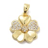 Rack Plating Brass Micro Pave Cubic Zirconia Pendants KK-Z071-75G-01-1