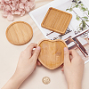 3Pcs 3 Style Wooden Mosaic Coaster Base Bottom Embryo AJEW-GF0004-31-3