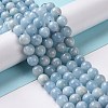 Natural Aquamarine Beads Strands G-P342-10B-8mm-AB+-4