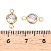 Brass Clear Cubic Zirconia Connector Charms KK-T070-07C-A-3