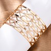 Wave Iron Cuff Bangles for Women BJEW-G741-03KCG-2