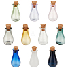   9pcs 9 colors Glass Cork Bottles Ornament AJEW-PH0011-07-1