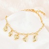 Brass Charm Bracelets BJEW-F545-01B-G-5