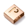 Ion Plating(IP) 304 Stainless Steel Square Slide Charms STAS-L132-24P-RG-2