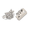 Brass Micro Pave Clear Cubic Zirconia Connector Charms KK-B074-03P-2