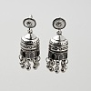 Alloy Bell Dangle Stud Earrings with Enamel EJEW-WH0018-45-1