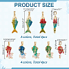 7Pcs 7 Styes Brass Rhinestone Pendants KK-AR0004-81-2