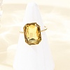 304 Stainless Steel with Glass Cuff Rings for Women RJEW-K309-41D-3