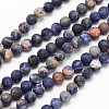 Frosted Round Natural Orange Sodalite Beads Strands G-N0166-63-6mm-1