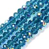 Electroplate Transparent Glass Beads Strands EGLA-A046-01B-10-1