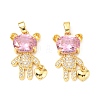 Brass Micro Pave Cubic Zirconia Pendants KK-G533-14G-02-1