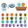 Eye Printed Glass Cabochons GGLA-BT0001-01-4