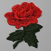 Rose Flower Shape Computerized Embroidery Cloth Iron on/Sew on Patches PATC-WH0007-34B-1
