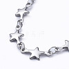 Non-Tarnish 304 Stainless Steel Star Link Chain Necklaces NJEW-JN02888-01-2