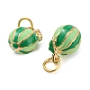 Watermelon Rack Plating Brass Enamel Charms KK-Q804-05G-2