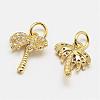 Brass Micro Pave Grade AAA Cubic Zirconia Charms KK-P057-06-NR-2