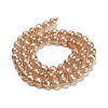 Electroplated Natural Quartz Round Beads Strands G-L598-A02-01A-3