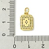 Rack Plating Brass Micro Pave Clear Cubic Zirconia Charms KK-G501-01O-G-3