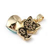 Real 18K Gold Plated Rack Plating Brass Micro Pave Cubic Zirconia Pendants KK-C015-31G-01-3