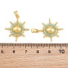 Brass Micro Pave Sky Blue Cubic Zirconia Pendants CU-CBAA571-09G-3