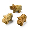 Natural Crazy Agate Carved Healing Rhinoceros Figurines DJEW-M008-02C-1