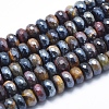 Electroplate Natural Tiger Eye Beads Strands G-K256-01C-1