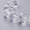Half-Handmade Transparent Glass Beads Strands CF16mm-01-2