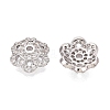 Brass Micro Pave Clear Cubic Zirconia Bead Caps KK-Q071-16P-02-2