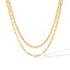 Stainless Steel Double Layer Necklaces for Women PW-WG2F46D-03-1