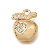 Brass Micro Pave Clear Cubic Zirconia Charms KK-N290-22G-1