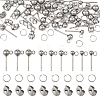  90Pcs 3 Size 202 Stainless Steel Ball Stud Earring Findings STAS-TA0002-22-1